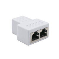 Adaptateur de connecteur séparateur Ethernet RJ45 multicolore 1 à 2 ports, prise femelle, interface adaptateur, câble Ethernet 8P8C, rallonge