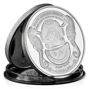 パールMUFFダイバーズユニオンコレクティブルゴールドシルバーメッキお土産コイン記念コインを求めてダウン