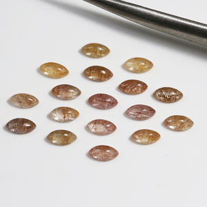 Vente chaude Naturel Orange Rutilé Quartz Lâche Pierre Marquise Cabochon 2X4 pour DIY Bijoux Accessoires - Product Image 3