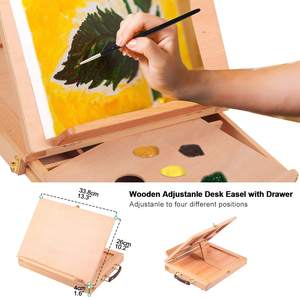 Ensemble de peinture et de <span class=keywords><strong>dessin</strong></span> pour enfants, 23 pièces, fournitures artistiques, <span class=keywords><strong>chevalet</strong></span> en bois, toile, peinture - Product Image 1