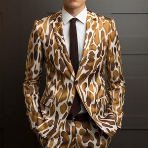 Completo da <span class=keywords><strong>Uomo</strong></span> Stampato per Feste, Set di 2 Pezzi con Glitter per Palcoscenico, Fashionbisou - Product Image 5