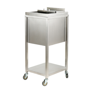 Stainless Steel Drop-in Ice <b>Bin</b> with Lid and Drain, Countertop Ice Trough for Bar, Commercial Food Grade Ice Storage Container - Product Image 4