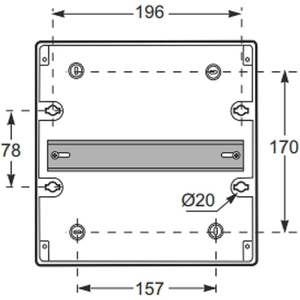 Tableau de distribution mural Rosi 8 modules, étanche IP65, en plastique, montage sur rail DIN RS3908-T - Product Image 3