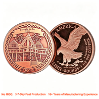 Pièce de monnaie en métal American Eagle personnalisée de 1 once en cuivre, ronde, gravée, commémorative, de collection, en lingot