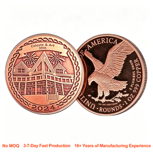 Pièce de monnaie en métal American Eagle personnalisée de 1 once en cuivre, ronde, gravée, commémorative, de collection, en lingot - Product Image 1