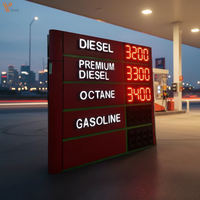 Letrero Electrónico LED para Gasolinera con Control Remoto RF, Tablero de Visualización Digital de Precios con Carcasa de Hierro Impermeable
