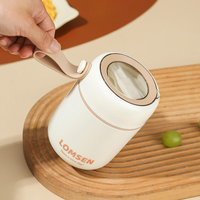 Contenant Alimentaire Isotherme Portable 450 ml, Bocal à Soupe ou Petit-Déjeuner en Acier Inoxydable 304 avec Cuillère et Sac Isotherme