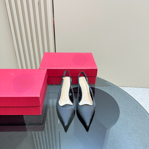 Zapatos de Tacón Alto Puntiagudos y Sensuales para Boda, Sandalias de Tacón Alto Delgadas de Satén Suave para Exteriores, Primavera/Verano/Otoño - Product Image 1