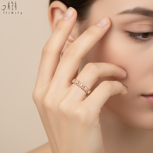 แหวนเพชรแท้ทองคำขาว 18K ดีไซน์วินเทจลายมิลเลกรีนนิ่ง สไตล์หรูหราทันสมัยประจำปี 2026 สำหรับสุภาพสตรี - Product Image 6