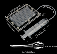 Fabricant de caviar en acier inoxydable 96 trous avec tube et cuillère, design minimaliste écologique pour la cuisine moléculaire