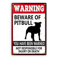 Letrero Metálico Vintage de Advertencia de Animales: Pitbull, Gato, Mono, Abeja, Oveja - Decoración para Valla Exterior, Granja, Patio Trasero, Garaje, Pared
