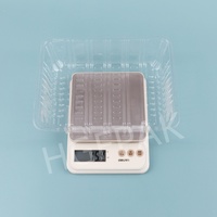 Barquette d'emballage carrée transparente jetable en PET/RPET, barquette en plastique recyclé de qualité alimentaire pour champignons et fruits