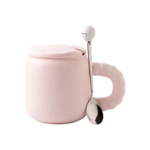Customization Hand-made Ceramic Mug 470ml Spoon Logo Printing Cute Design Dishwasher <b>Microwave</b> Safe Gift Box Packaging Business - Product Image 5