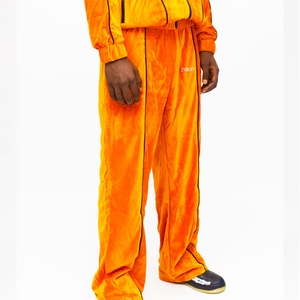 Men Polyester Jogging Suit Two Piece Set 3m Reflective Strip Velvet <b>Zip</b> <b>up</b> <b>Jackets</b> and Pants Custom Velour Tracksuit Men - Product Image 4