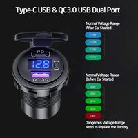 12V-24V USB Type C PD + QC 3.0 double chargeur de voiture pour voiture de bus rv