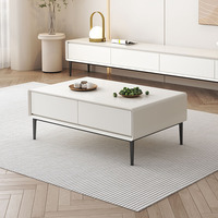 Mesa de Centro para TV Simple y Moderna con Función de Almacenamiento Creativa y Mesa de Té con Gran Espacio de Almacenamiento