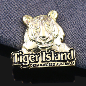 Alfileres de esmalte de metal teñidos con animales tigre león bestia de bombo grosero de alta calidad - Product Image 2