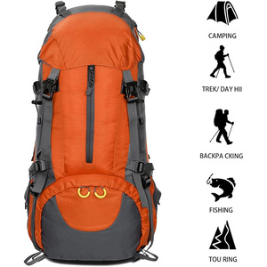 Sac à dos de randonnée 50L à chargement par le haut, en Ripstop, avec housse de pluie inférieure, compartiment de rangement, dos ventilé, sangles de compression, idéal pour le voyage - Product Image 5