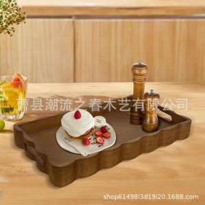 New cross-border style wooden lace <b>tray</b>, household <b>tea</b> <b>tray</b>, dessert <b>tray</b>, hotel dining <b>tray</b>, portable wooden <b>tray</b>, dried fruit - Product Image 3