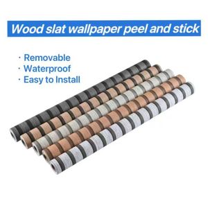 ORON DECO Stickers muraux rayés épais <span class=keywords><strong>de</strong></span> luxe en PVC, autocollants imperméables 3D, papier peint mural effet <span class=keywords><strong>bois</strong></span> à peler et coller pour salle <span class=keywords><strong>de</strong></span> bain - Product Image 3