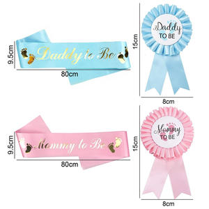 Épinglette/Badge « Future <span class=keywords><strong>Maman</strong></span>/Papa » pour Décorations de Fête Prénatale, Accessoire Décoratif - Product Image 4