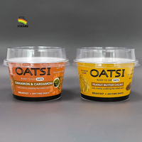 200Ml 7 Oz Tabung Plastik Beku untuk Pot Kemasan Yogurt IML Cangkir Yogurt Plastik Keras dengan Tutup dan Sendok