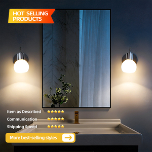 Applique murale moderne pour salle de bain en nickel brossé, luminaire au-dessus du miroir avec abat-jour en verre transparent - Product Image 2