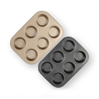 Fabrik-Großhandel Bestseller 6-Fach Kohlenstoffstahl Muffin-Cupcake-Backform für Heimküche und Backen
