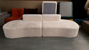 Sofá Compacto en Línea Recta que Ahorra Espacio, Sofá Cama Modular Convertible Tapizado en PU Resistente con Relleno de Espuma - Product Image 2