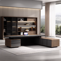 Patron bureau chaise fond armoire combinaison simple moderne lumière luxe haut de gamme président bureau PDG bureau