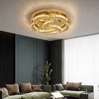 Plafonnier LED moderne et minimaliste de luxe en cristal de haute qualité pour salon et chambre à coucher - Entrepôt UK