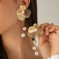 Dernières tendances : Boucles d'oreilles pendantes convertibles à pompon brillant, plaquées or, avec aiguille en argent, pour femmes