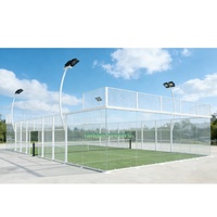 Canchas de Pádel de Acero Galvanizado en Caliente, Individuales y Dobles, para Eventos Deportivos Profesionales, con Superficie de Césped Artificial