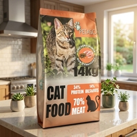 Wimow 14kg Nourriture sèche pour chats à haute teneur en protéines Poulet/Saumon pour toutes les races, Formule à ingrédients limités, Vitamines et Minéraux, Sensible