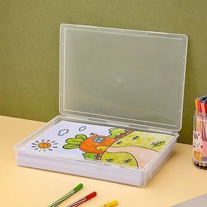 Caja de Almacenamiento Transparente para Escritorio, Organizador de Oficina Apilable Rectangular, Organizador de Archivos de Pared, Pequeño, Grande, Color Sólido - Product Image 1