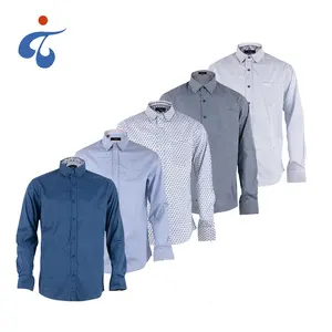 Camisa de algodón suave para hombre, prenda de vestir, de manga larga, corte Regular, Popelina, servicio Oem