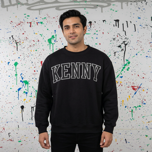 KENNY BLACK Men's Hooded Pullover Sweatshirt 100% Cotton Winter Wide <b>Neck</b> High Street Vintage Style Quick Dry Breathable Finer - Product Image 1