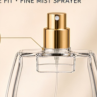 Flacon de parfum en verre de luxe personnalisé 80 ml, col serti 15 mm, pulvérisateur, fond plat épais, emballage vide pour parfum avec bouchon unique