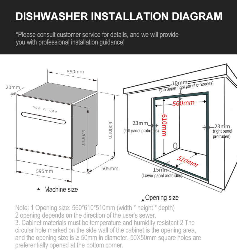 Embedded Dishwasher Household And Commercial Large Built-in Stainless Steel Intelligent Automatic Drawer Dishwasher Factory OEM