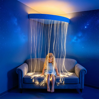 Stimulation sensorielle tactile visuelle, rideau de douche en fibre optique LED, cascade apaisante pour l'autisme, indice de protection IP68, réglable