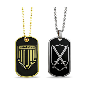 Ciondoli con emblema in oro nero personalizzati <span class=keywords><strong>accessori</strong></span> per collo stile tendenza da gioco per collana per animali domestici catena sportiva e membri delle forze armate - Product Image 3
