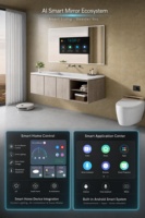 Espejo de Baño con Luz LED Inteligente, Control Táctil, Montado en la Pared, con Analizador de Piel Ecológico de 4mm, Compatible con Android TV
