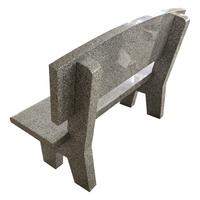Banc de cimetière de style américain moderne en granit gris, siège commémoratif personnalisé avec garantie.