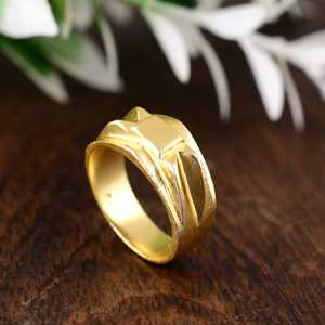 Geometric Minimalist Band <b>Rings</b> 18k Gold Plated Brass <b>Rings</b> Wholesale Punk <b>Rings</b> For <b>Men</b> - Product Image 4