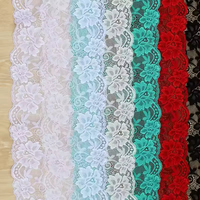 Dentelle Jacquard Écologique Zeal à Bordure Double Festonnée Extensible en Tissu de Dentelle Française à Motifs Floraux