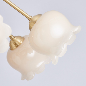 Lámpara Colgante de Techo Estilo Americano Retro de Lujo, con Flores de Cobre Dorado y <span class=keywords><strong>LED</strong></span> Blanco Cálido, para Sala de Estar - Product Image 4