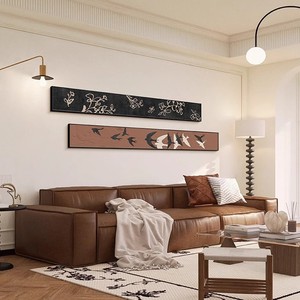 Arte de Pared Enmarcado, Pintura Abstracta al Óleo sobre Lienzo, Marco Rectangular Negro, Decoración para Sala de Estar y Dormitorio - Product Image 4