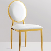 Best-seller Mobilier de luxe moderne empilable Salle à manger Événement Hôtel Banquet Fête Soleil Cercle Dos Conception Chaise de mariage