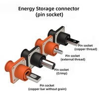Adaptateur d'alimentation rond 6 mm à courant élevé 70-200A en cuivre plaqué argent avec prise mâle en nylon, indice de protection IP67, 1000V, orange