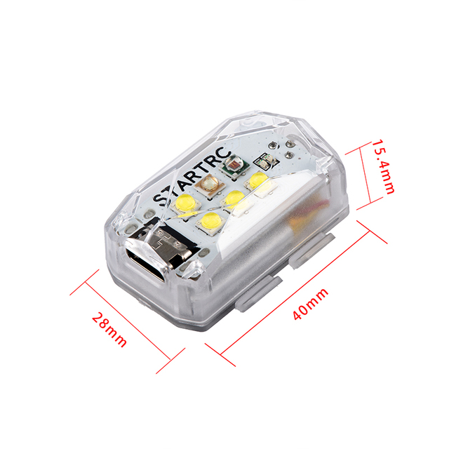 STARTRC Universal Drone Strobe Light 120 Lumen, 5km Visibility, Rechargeable 250mAh Battery, Premium PC Housing for Night Flight